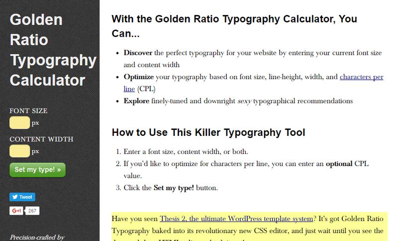 Golden Ratio Typography Calculator